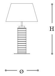 Dimensiones de la lámpara de mesa Edra Opera Italamp